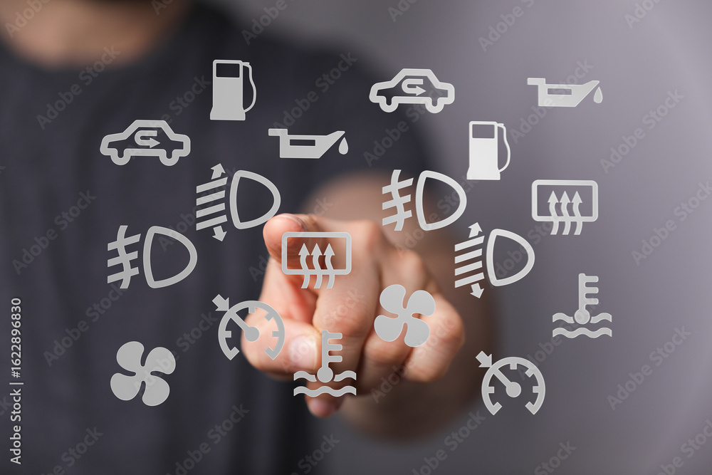 Poster learn to identify and understand your car's dashboard warning lights. avoid costly repairs by knowin