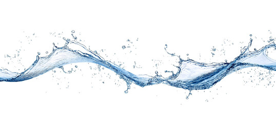 Blue water splash or wave splash isolated on transparent background png .generated ai	