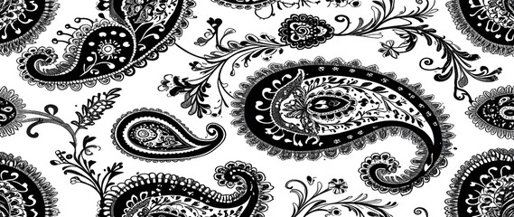 Elegant Abstract Floral Scarf Print Design | Shawls & Dupatta Textile Fabric Patterns For Digital Printing on Silk, Chiffon, Georgette