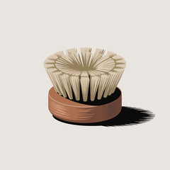 A captivating stylized image of a brush designed for cleaning and polishing, showcasing its bristles and base in a modern artistic interpretation of everyday objects.