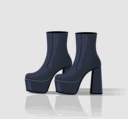 These trendy black platform ankle boots combine modern fashion with classic style, perfect for adding flair to any outfit while ensuring comfort and height.