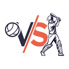 Obraz premium Cricket player batting against volleyball versus symbol
