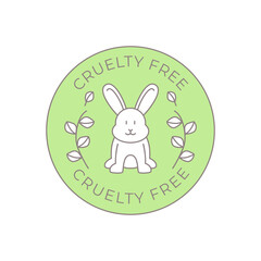 Minimal Cruelty Free Logo with Rabbit Symbol