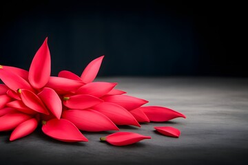 Red flower isolated on black background