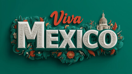 Viva mexico celebration mexican independence day holiday background