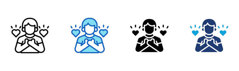 Gratitude icon Multi Style Vector Illustration