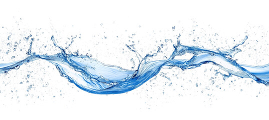 Blue water splash or wave splash isolated on transparent background png .generated ai	