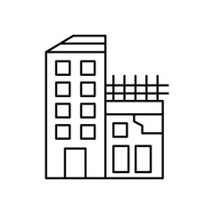 Modern city construction site architecture icon with urban building development structure and real estate design concept vector illustration set.