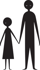 Family silhouettes, Happy family silhouette set