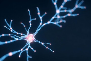 Intricate illustration of a neuron highlighting complex neural structure, detailed neuroscience artwork