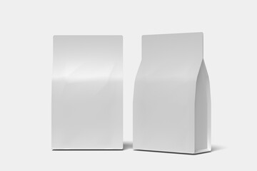 Pouch Packaging Mockup on White Background