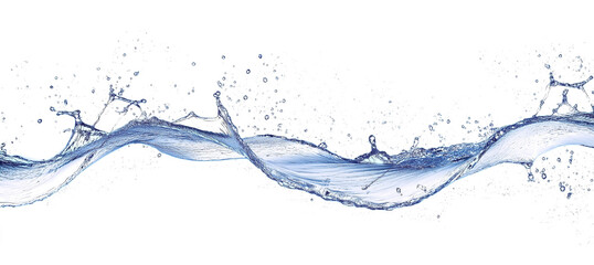 Blue water splash or wave splash isolated on transparent background png .generated ai	