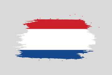 Netherlands Flag with Artistic Brushstroke Effect.