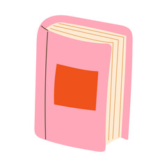 Flat minimalistic vector illustration of a book isolated on a white background