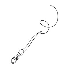 Magic wand continuous line. Vector illustration of magic wand, minimalistic one line icon