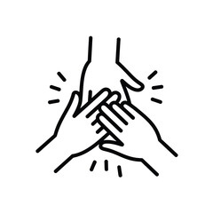 Teamwork and unity symbol of hands together