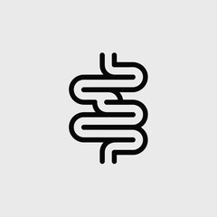 Stylized icon of human intestines