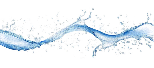 Blue water splash or wave splash isolated on transparent background png .generated ai	