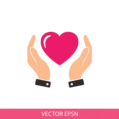 Two hands cupping and protecting a vibrant pink heart symbol.