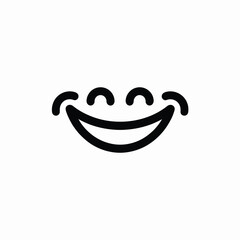 Simple black and white happy face icon