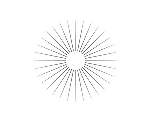 Obraz premium Abstract sunburst with thin rays emanating from a central circle