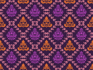 Seamless pattern in a style often associated with traditional art or royal aesthetics.