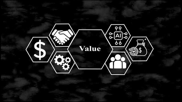 A I driven business value creation partnership and financial growth concept with handshake and