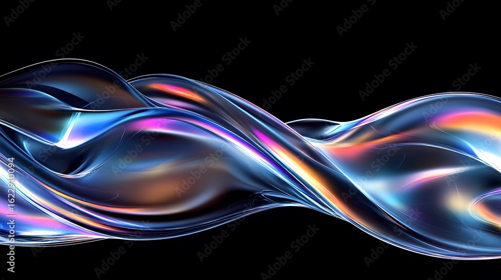 Aufkleber abstract design with flowing iridescent forms.