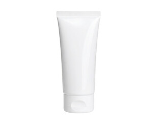 A sleek white tube, designed for dispensing creams or lotions, featuring a flip-top cap for easy access.