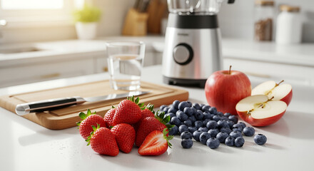 Healthy Morning Smoothie Preparation with Fresh Canadian Fruits