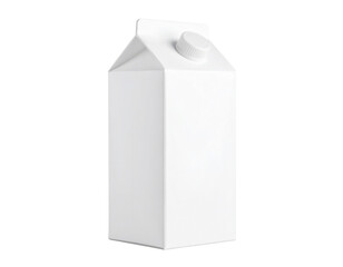 A white milk carton with a peaked top and a screw cap, designed for storing liquids.