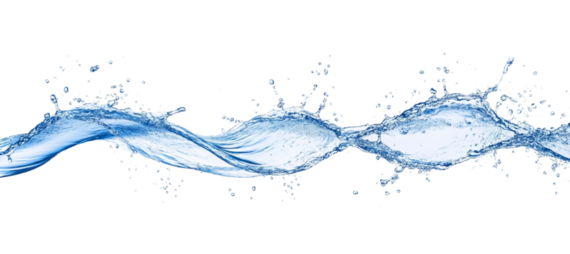 Blue water splash or wave splash isolated on transparent background png .generated ai	