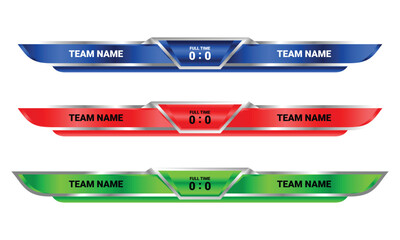Scoreboard Broadcast Sport Lower Thirds vector template design sport game soccer