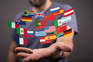 Image of diverse flags representing international communication and global reach.