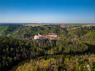 Bird view of castle in czech republic