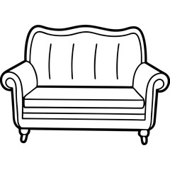 Clean Sofa Outline Front Vector