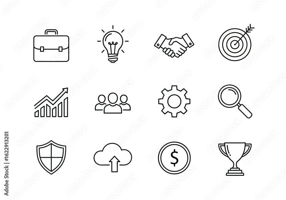 Aufkleber versatile icon set featuring a combination of geometric shapes and abstract elements in multiple col