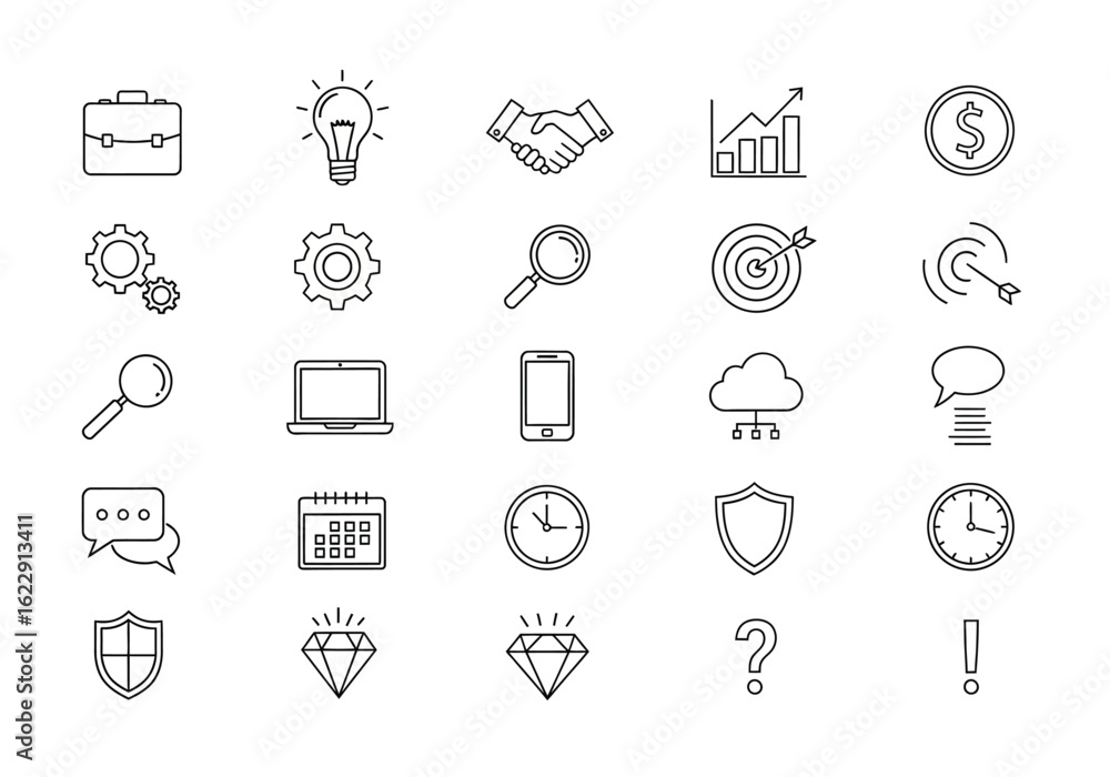 Poster versatile icon set featuring a single impactful graphic element suitable for digital and print appli