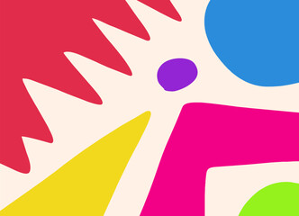 Multicolor abstract background composition in funky minimalism