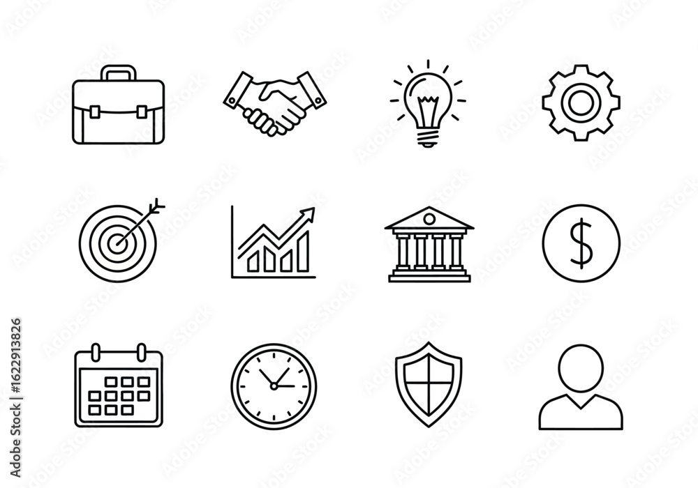 Poster versatile icon set featuring a single graphically rich design with a broad spectrum of color and fon