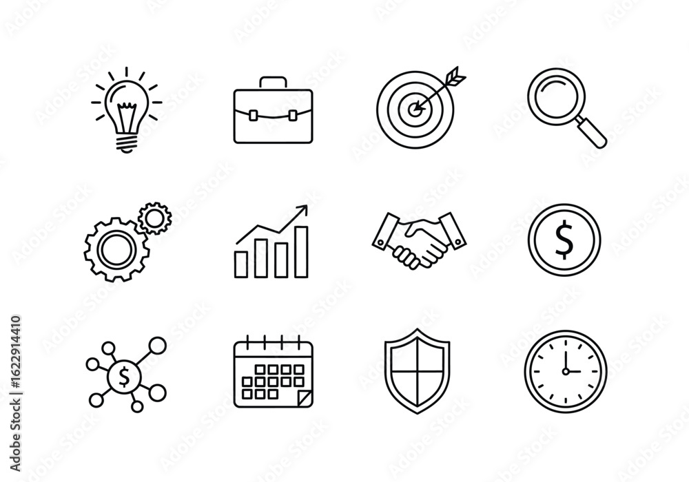 Poster versatile icon set featuring a single detailed graphic element for diverse design applications
