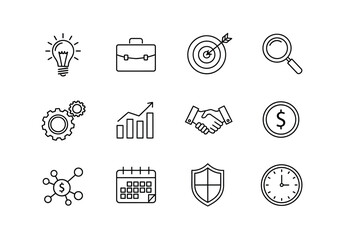 Versatile icon set featuring a single detailed graphic element for diverse design applications