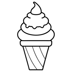 Ice Cream line art vector