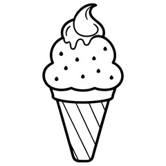 Ice Cream line art vector