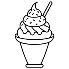 Ice Cream line art vector