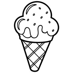 Ice Cream line art vector