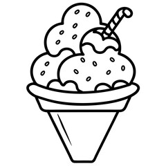 Ice Cream line art vector