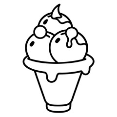 Ice Cream line art vector