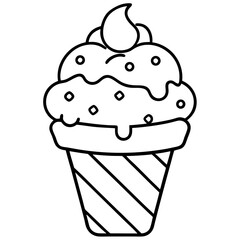 Ice Cream line art vector