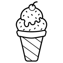 Ice Cream line art vector
